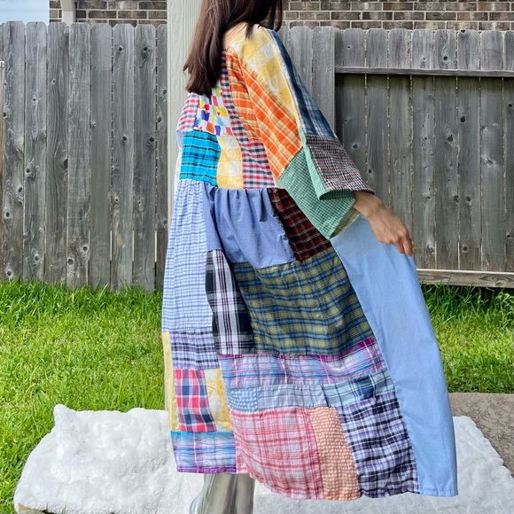 Handmade Quilted Patchwork Plaid Dress SKU 05276 - Picture 15 of 16